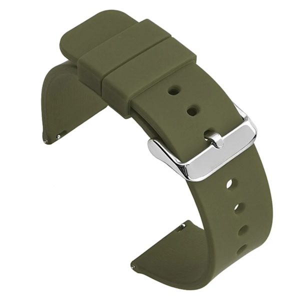 12/14/16/18/20/22/24mm Silikon Hurtigudløsningsrem til Samsung Galaxy 6 4 5 Pro Huami Huawei Garmin Smartwatch Army green S 20mm