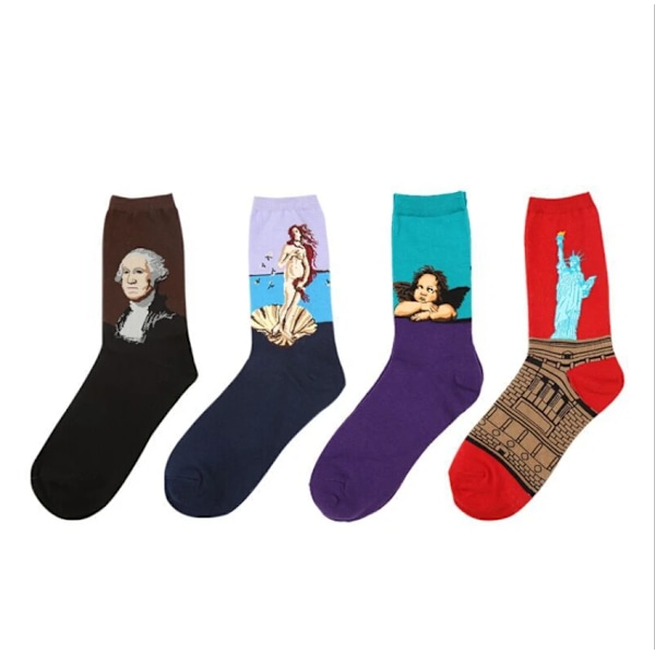 1 Par Efterår Vinter Retro Mænd Socks Par Socks Ny Kunst Van Gogh Murmaleri Verden Berømt Oliemaleri Serie Sjov Soc Ks 19