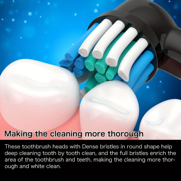 Ersättningsborsthuvuden kompatibla med Oral B Braun elektrisk tandborste 16 Count ( White )