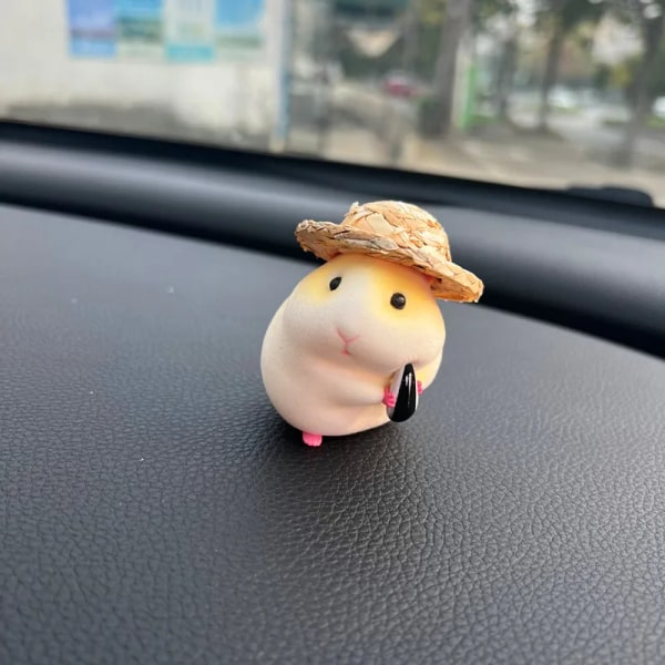 Bilhängsdekoration Söt anime liten hamster Auto inredningskonsol Dekoration Instrumentbräda Tillbehör för flickor Presenter 5