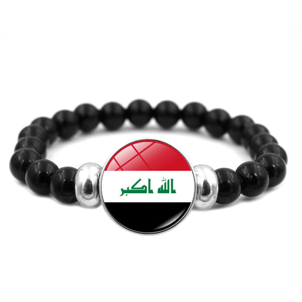 Mub palestinsk flagga ädelsten armband för män och kvinnor mångsidig svart armband hand smycken Iraq