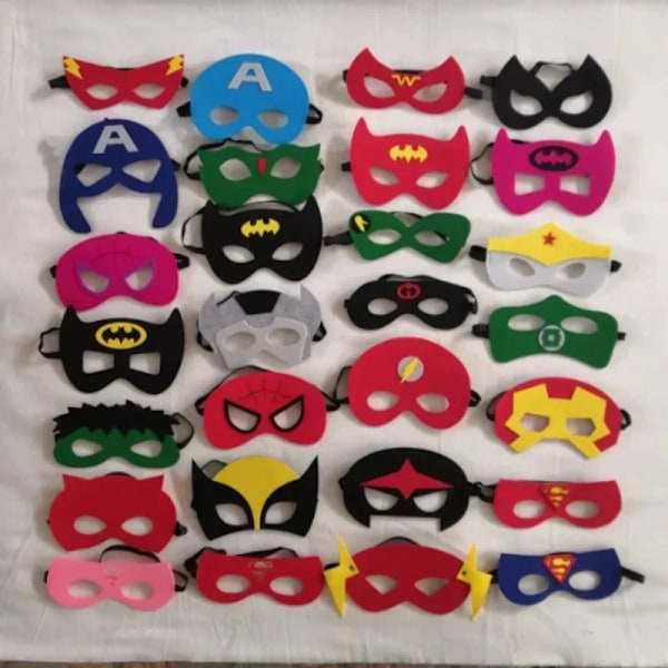 32/28/10 Pcs/Lot Halloween Superhjälte Masker Jul Födelsedagsfest Klä Upp Kostym Cosplay Mask För Barn. Barn Gynnar chaoren01