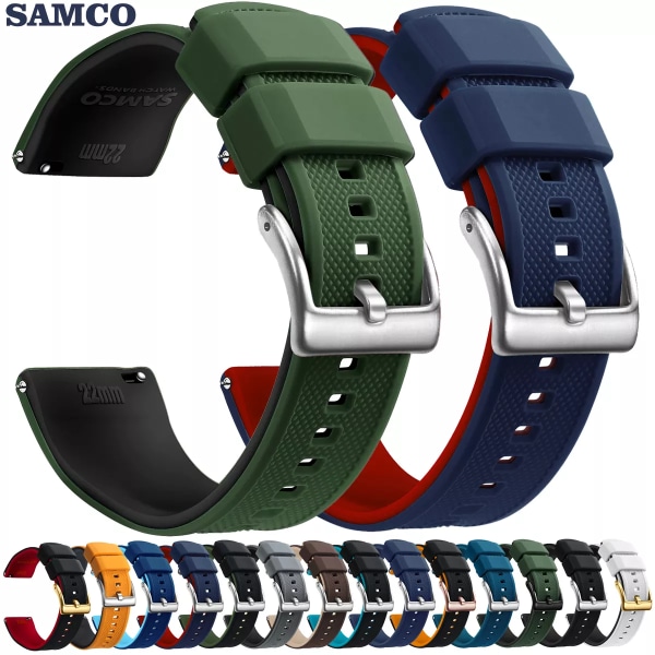 Premium silikon watch Quick Release gummi watch 18 mm 20 mm 22 mm watch Byte av watch White  Black 2