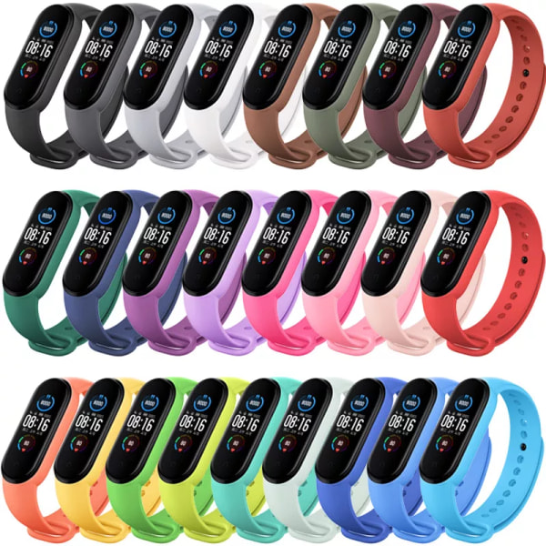 Klockarmband för Xiaomi Mi Band 7 6 5 NFC armband silikon Watch armband Miband 5 Bälte pulsera correa mi band 3 4 5 rem 24 For Mi Band 7