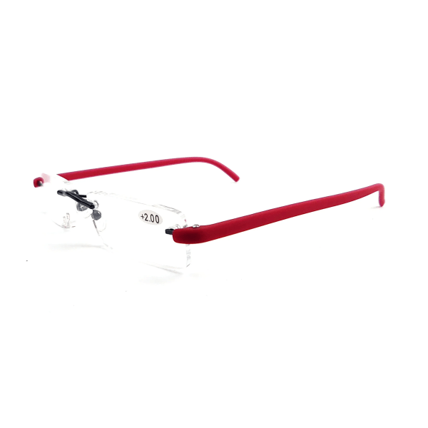 Båglösa förstoringsglasögon för långsynthet Bärbara presbyopiska glasögon Kvinna Läsglasögon för män +1 1,5 2 2,5 3 3,5 Red