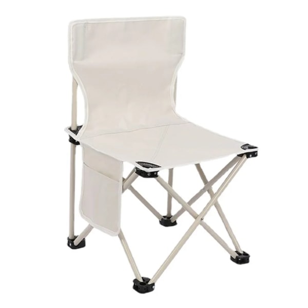 Bärbar hopfällbar stol Lättvikts multifunktionell hopfällbar möbel Stark bärande Enkel förvaring för picknickstrandresor White Chair A