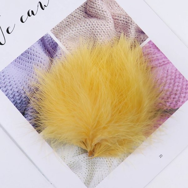 50/100 stk. Høj kvalitet Fluffy Tyrkefjer Bulk lyserød Marabou fjer DIY Bryllup Dekoration Fly Binding Materiale Håndværk 7-12cm Gold 50 per pack