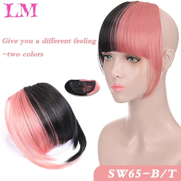 Lm Naturlig Straight Syntetiska Blunt Bangs Hög Temperatur Fiber Brun Kvinnor Clip-In Fulla Bangs Med Fringe Av Hår 6 Tums 6a