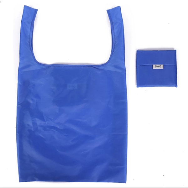 Indkøbspose Øko-venlig pose Opbevaringstaske skulder Vareposer Skulder Markedstasker Genanvendelige foldebare Supermarked Shopposer blue-Shopping bag 1pc