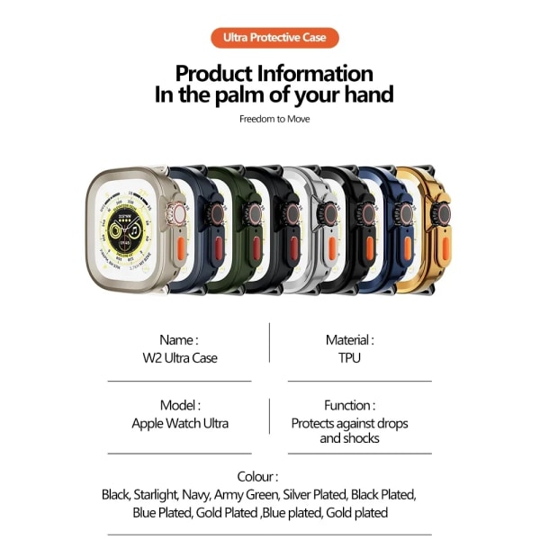 Fulltäckande case för Apple Watch Ultra 2 1 49 mm TPU-ram för Iwatch series 8 Skal Ramskydd Bumper Accessories Cover Matte Light Blue For Ultra 49mm