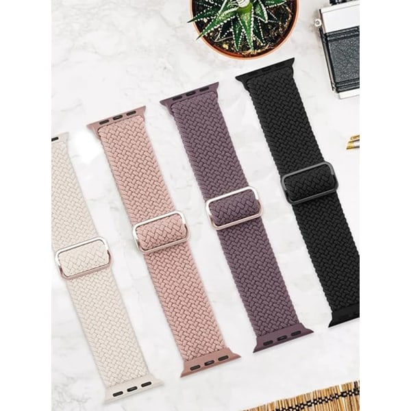 Rem för Apple Watch band 44 mm 45 mm 49 mm 42 mm 40 mm 41 mm 44 mm Elastiskt flätat Solo armband correa Series 9 8 7 6 5 4 SE Ultra Blueberry 38mm 40mm 41mm