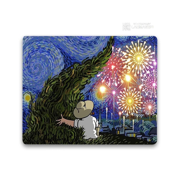 Liten musmatta Tecknad Van Gogh Illustration Pc Gamer-skåp Tangentbord Skrivbordsmatta Datorspelstillbehör Musmatta Animemattor JH003772 20x25cm