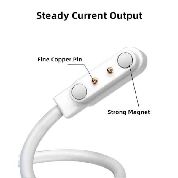 2-polet, 4-polet, 5-polet Magnetisk Opladningskabel USB Dockoplader Strømadapter til Smartwatch Juicer Termokrus Høretelefoner Skønhedsenheder Black(2.5mm-9mm STD)