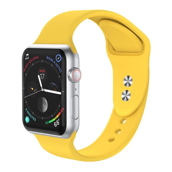 Silikonband för Apple Watch Series 3 4 5 6 SE 7 8 iWatch Armband 38mm 40mm 41mm 42mm 44mm 45mm 49mm Ultra Apple Watch Strap Yellow 49mm-42-44-45mm S-M