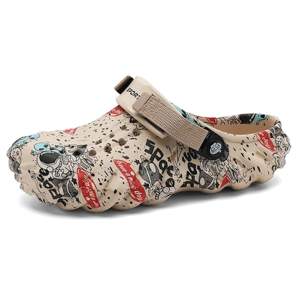 2024 Sommar Nya Mäns Tofflor Utomhus Trädgård Clogs Man Casual Skor Fashion Lyx Sandaler Comfort Hem Mjuka Tofflor 400 45 Black 44