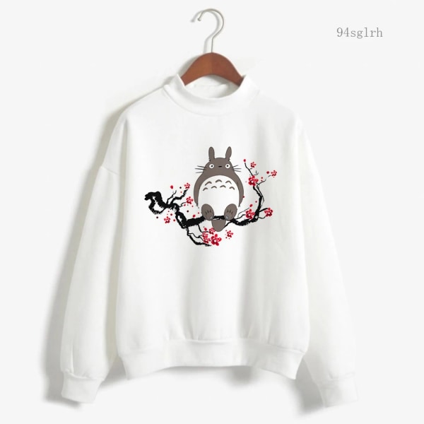 Totoro Kawaii Rolig Cartoon Hoodie Dam Harajuku Ulzzang Sweatshirt Söt Anime Pullover Vinter Varma Toppar Kvinna 15621 M