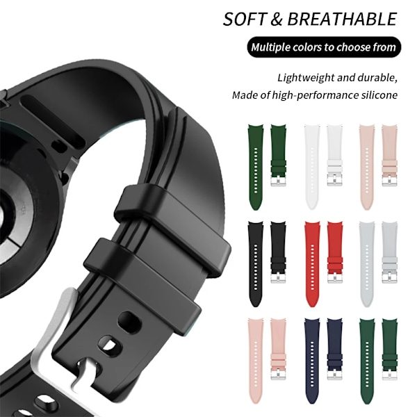 Case Band För Samsung Galaxy Watch 4/5/6 40Mm 44Mm Silikone Armband Skärmskydd Skärmskydd För Samsung Klocka 6 Classic 43Mm 47M Black Galaxy Watch 7 40mm