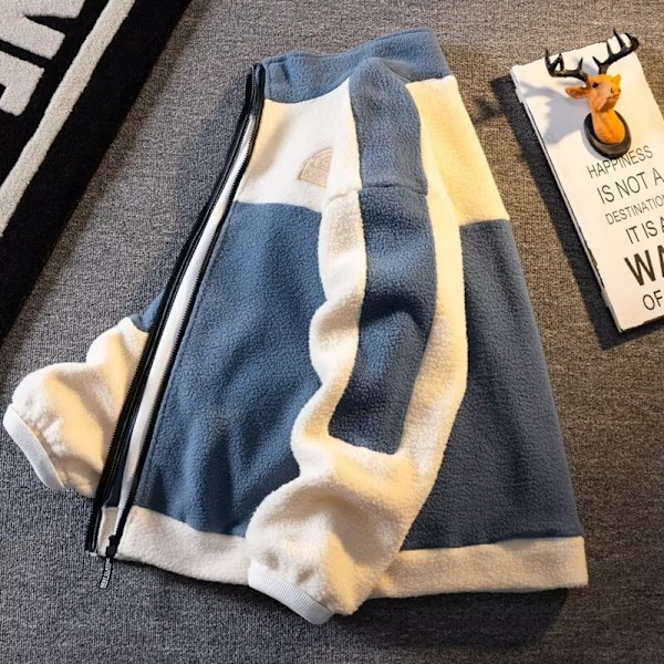 Hösten Och Vinter Lamm Ner Bomulls-Padded Rock Män Rock Fleece-Lined Förtjockade Bomulls Rock Pojkar 2023 203 Nya Vinterkläder Bomullspadda Kläder Blue XL