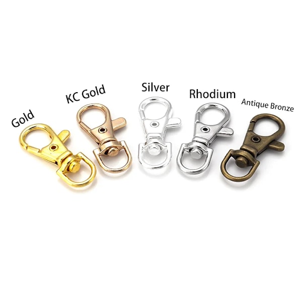 10 stk. Alloy Hummer Spænde Kroge D-ring Karabiner Kit Nøglering Bæltespænde Tilbehør Til Håndtasker DIY Håndværk Ornament Fremstilling KC Gold 35x15mm 10Pcs