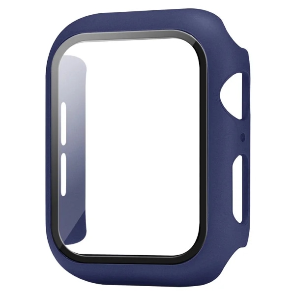 Glas+ Cover för Apple Watch Screen Protector Case 41mm 45mm 42mm 38mm 44mm 40mm Reptålig skyddande iWatch 9 8 7 6 SE 5 Midnight blue Series456 SE 44MM