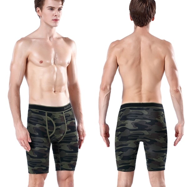 Kamouflage Långkalsonger Herr M/ Flug Boxer Bomullskalsonger Herr Trosor Shorts Man Calvin Comfortable 2020 B14 Black S