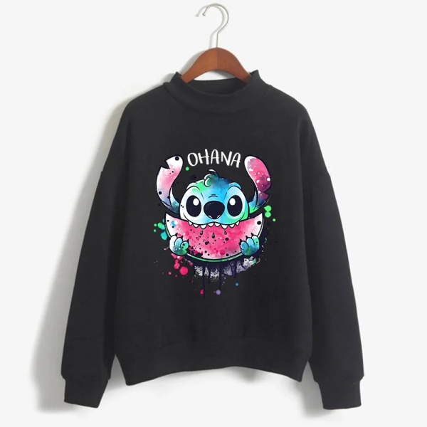 2023 Turtleneck hoodie Stitch Funny Women Harajuku Cute Lilo and Stitch Anime Sweatshirt Manga Streetwear Hoody Kvinna 59005 S