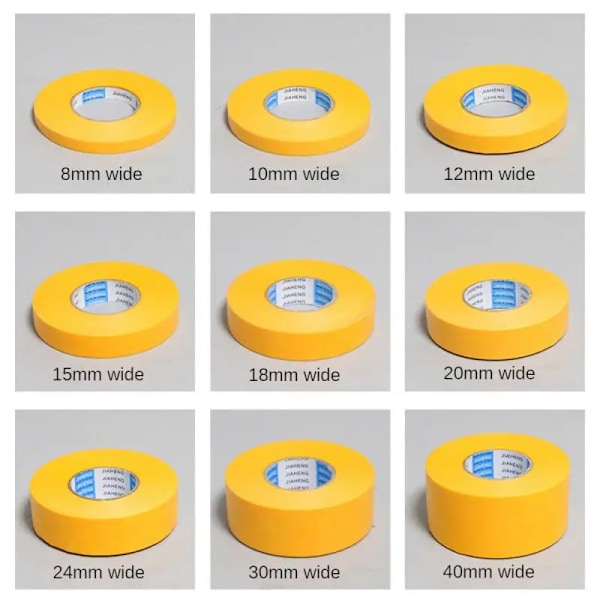 50M Yellow Masking Tape Denhäftande Målning Masking Tejp Textured Papper Bil Färg Dekoration Sömlös Hand Rida För Målare Tap 10mm Masking Tape