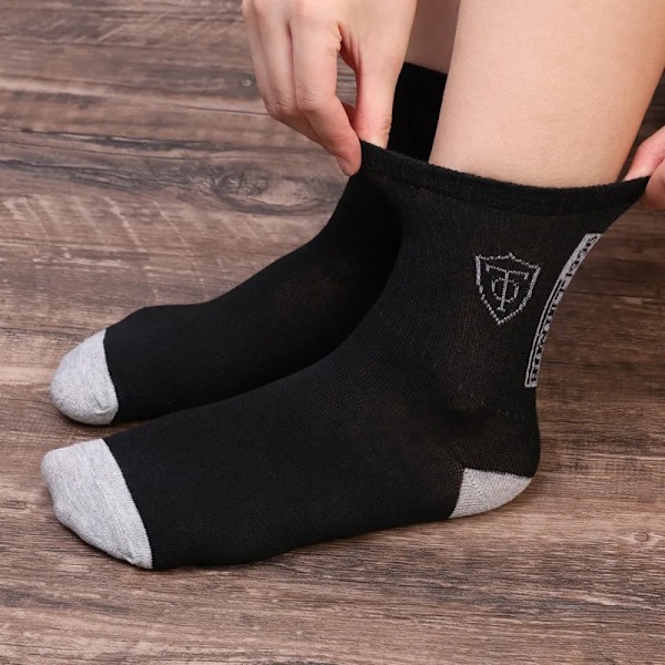 10 Par Andningsbart Bomull Sportstrumpor Män Bambu Fiber Höst Och Vinter Män Strumpor Svett Absorption Deodoranta Business Sox 10 pairs C Single code