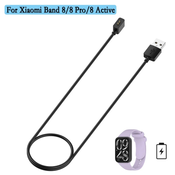 För Xiaomi Band 8 /8 pro /8 Active USB kabel Laddningsdataladdare Smart Watch Laddare Power Tillbehör WHITE 1m