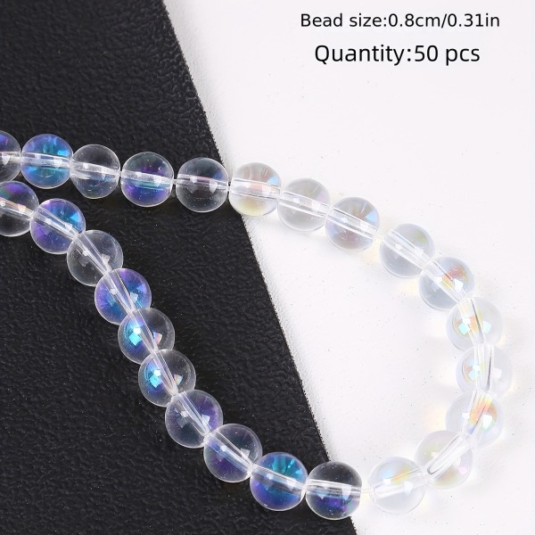 50 bitar av tvåfärgade blixtglaspärlor för kvinnors DIY-armbandshalsband Smycketillverkning Crystal-ab 50pcs