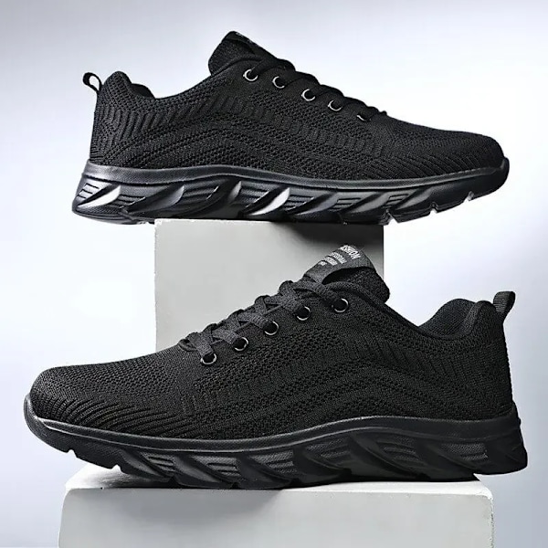 Nye atletiske sko til mænd sko sneakers sneakers sneakers sneakers åndbar tennis gang gym mænd sko All black 41