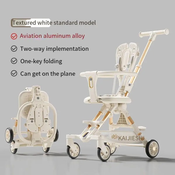 Barnvagn Lättvikts hopfällbar resevagn för nyfödda tvåvägs vridbar sits Fyrhjulig anti-skotbordbar baby NO-10