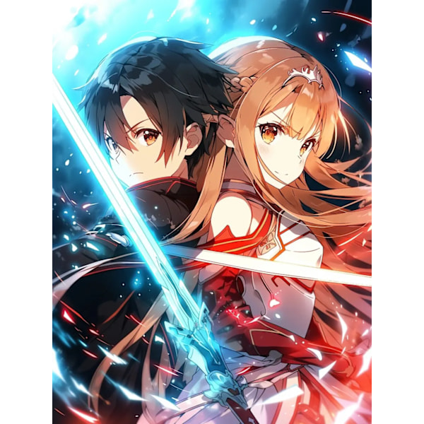 5D Japan Anime -hahmot Timanttimaalaus Sword Art Online -kuva DIY Täysi mosaiikkitimanttibrodeeraus Kristalli Kotitaidekoriste 5 Round 50X70cm