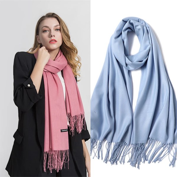 Fashion Solid Farve 2023 Kvinder Scarf Vinter Hijabs Tassels Lang Lady Shawls Cashmere Ligner Pashmina Hijabs Skærme Omflytninger 20