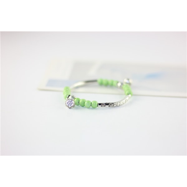 Jingdezhen Smycken Armband Liten Fräsch Blomma Glaserad Porslin Pärlor Armband Flickvän Par All-Match Bh Håll Light Blue