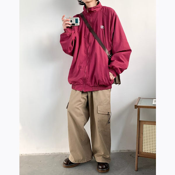 2024 Hösten Retro Brett Ben Grundläggande Stil Överaller Mäns Och Kvinnors Lös Tappered Khaki Casual Byxor Khaki XXL