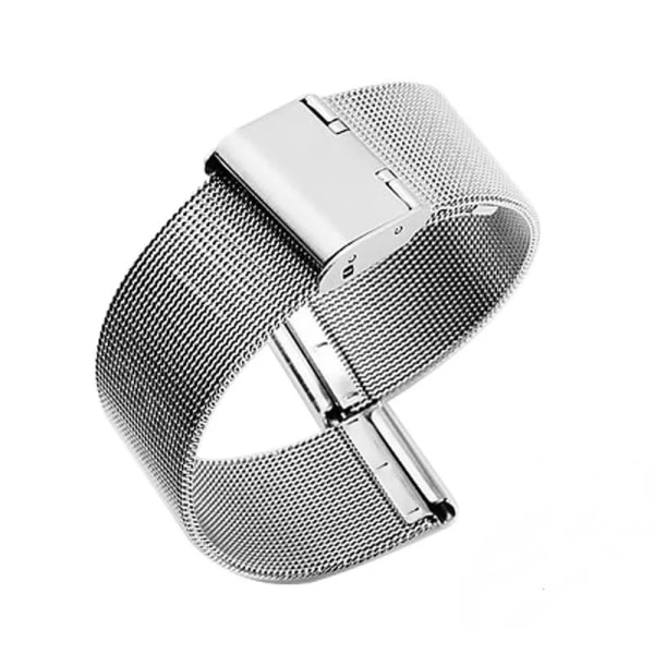 12-22 mm Universal Milanese klockband Quick Release Watch Band Mesh Armband i rostfritt stål Handledsbälte Armband Svart silver 12mm