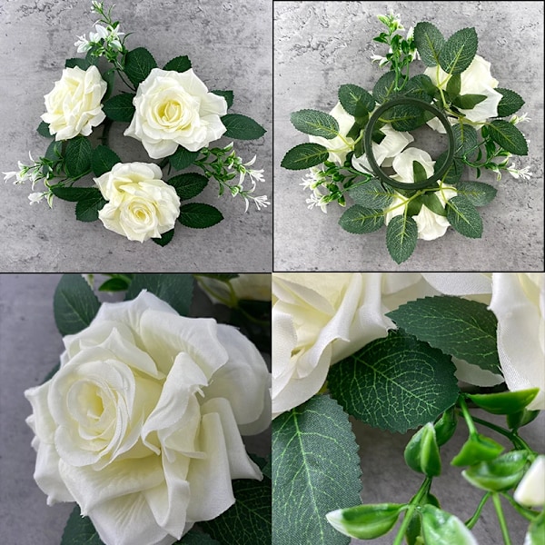 Rose Blomster Lys Ringe Kranse Forår Kunstig Rose Krans Alle Hjerters Dag Krans Til Væg Bryllup Fest Hjem Indretning B03 26cm