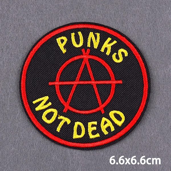 Punk Not Dead Strykjärnslapp Rock And Roll Broderade Lappar För Kläder Termolimmade Lappar På Kläder Punk Sylapp PE7907CT