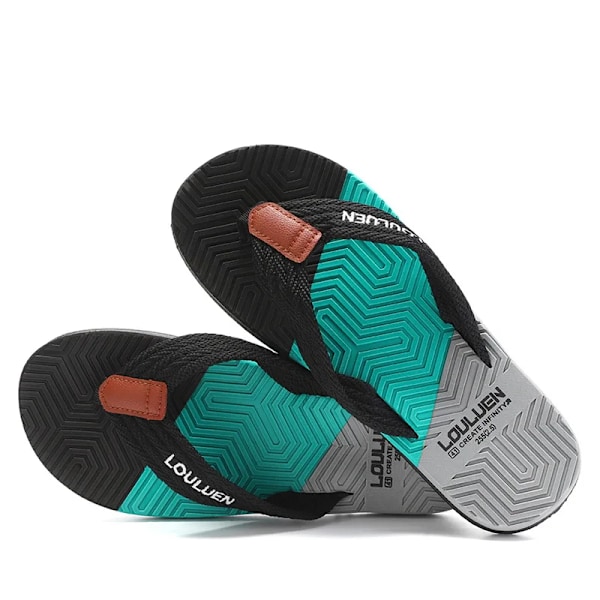 Män Flip Flops Slides 2023 Trend Sommar Anti-Slipd Man Toffpar Outdoor Light Casual Beach Man Sandaler Hushåll Slides For Män Gentleman black 40