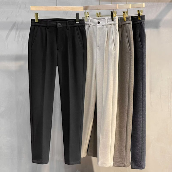 Ulna Housut Miehet 2023 Kevät Ja Syksy Suora Nilkkapituus Slim-Fit Housut Business Casual Housut Miesten Housut Syksy Ja Talvi Grey L