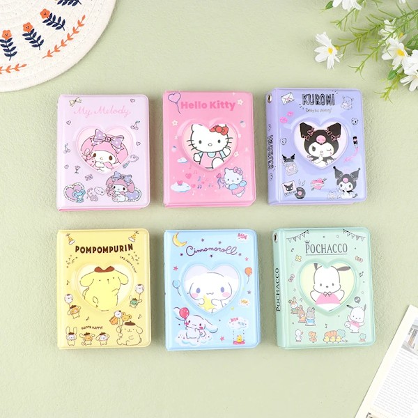 Anime Sanrio Figur Lattice Photo Album 3 Tum Kuromi Melody Cinnamoroll Fotokort Innehavare Binder Kort Idol Foto Samling Bok Kuromi 3