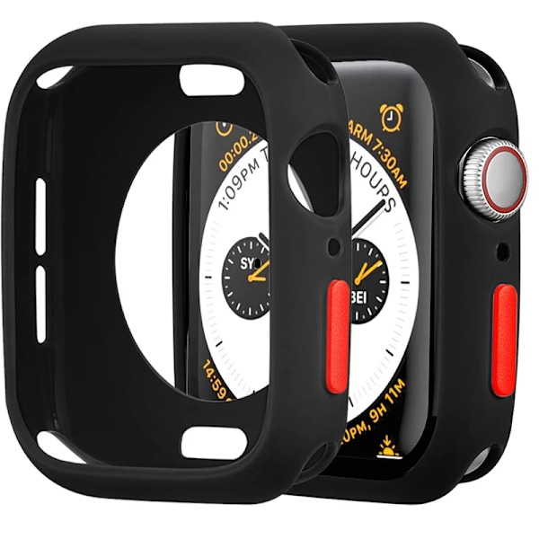 Skyddsfodral För Apple Watch Ultra 9 8 7 Se 6 5 4 Täckningstillbehör Till Iwatch-Serien 49Mm 41Mm 45Mm 38 Mm 40Mm 42Mm 44Mm Fall. Black Red Series 456 SE 44mm