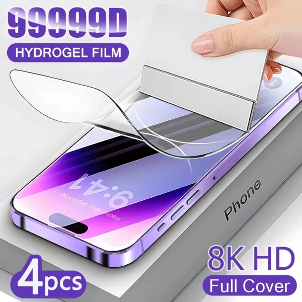 4st Hydrogel Film Cover För iPhone 11 12 13 14 Pro Max mini skärmskydd för iPhone 14 8 7 Plus 6 5s SE 2020 Ej glas For iPhone SE 2020 Hydrogel Film