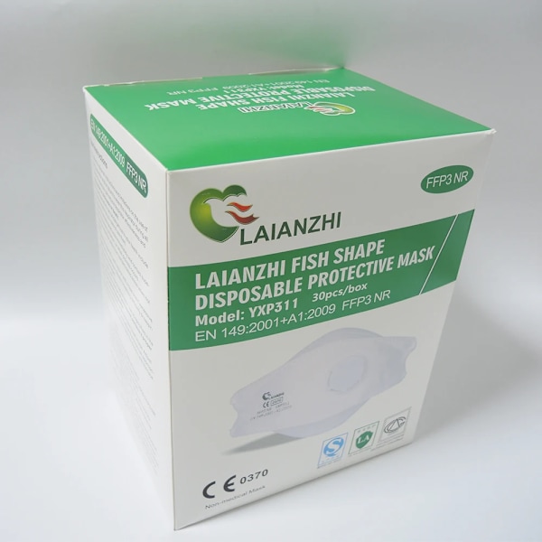 Laianzhi Ce Ffp3 Face Masks Ventil Skydd Engångs Virus Ansiktsmask Ffp3mask Fpp3 Huvud Munkläder Godkända Hygieniska Masker FFP3 Valve 20pcs