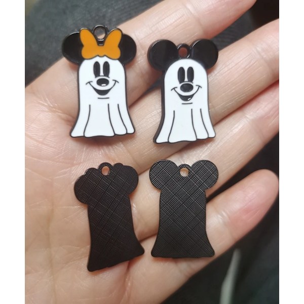 Nya 10 St Halloween Ghost Diy Metal Charm Hängande Smycken Tillverkan M