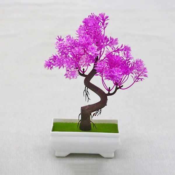 Simuleret Bonsai Træ Mini Plastik Pottede Planter Kunstig Plante Bonsai Sakura Snebold Træ Have Arrangement Bord Dekoration D3