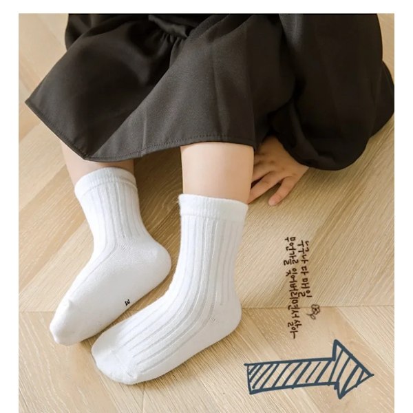 Hög Kvalitet Höst Vinter Nya Kids Strumpor Solid Färg Morandi Färg Lådor Strip Baby Socks Mångsidig Pojk Flickor Cu Cu Socker 06 6-8Years