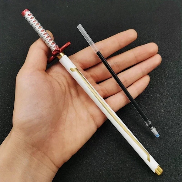 Nya Stilar Japan Anime Demon Modell Gel Pen 0.5Mm Svart Påfyllning Med Penna Rack Cosplay Prop Kid Student Gåva Slayer Wewordn A-1PCS