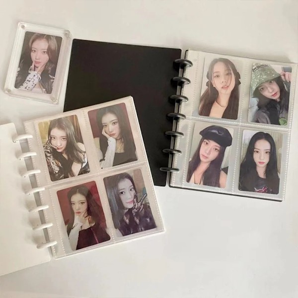 A5 Kpop Binder Photocards Hållare Ins Album Bok 3 Tum Album Hjärta Foto Kort Album Student Skola Stationery Födelsedagspresenter 80cards  10pages